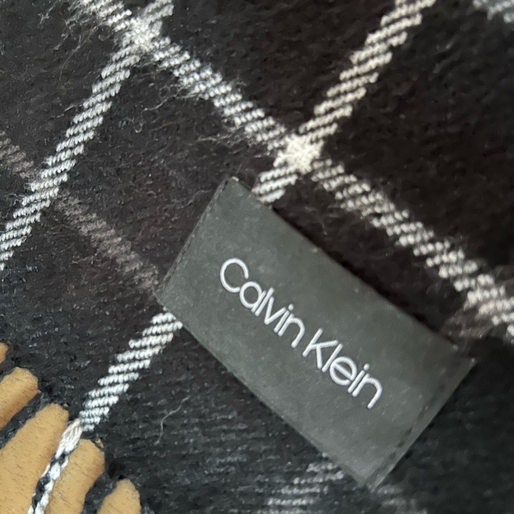 CK scarf black with white accents 💯 percent acrylic smoke free pet free home